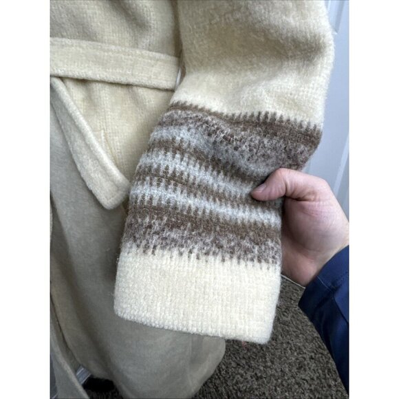 Vintage Pierre Desmarais Woman S Wool Coat Jacket Belted Hippie Parka Hooded - Picture 6 of 11